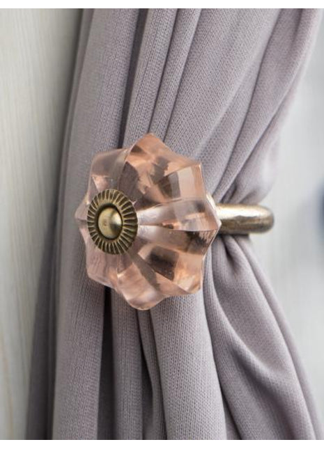 Curtain Tie Backs Hook Decorative Wall Hook- Pink (Set of Two)