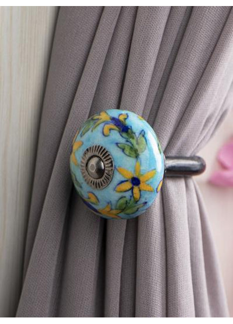 Curtain Tie Backs Hook Decorative Wall Hook-Turquoise (Set of Two)