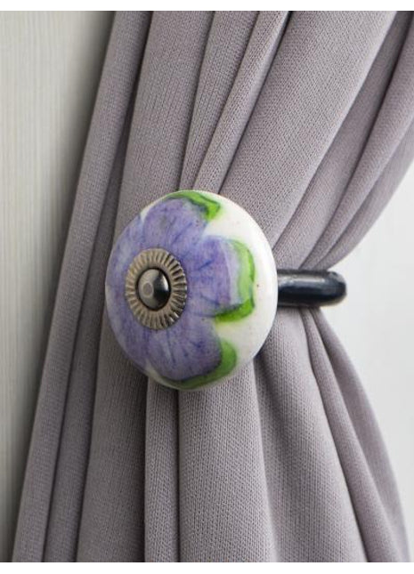 Curtain Tie Backs Hook Decorative Wall Hook-White (Set of Two)