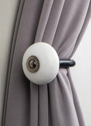 Curtain Tie Backs Hook Decorative Wall Hook- White (Set of Two)