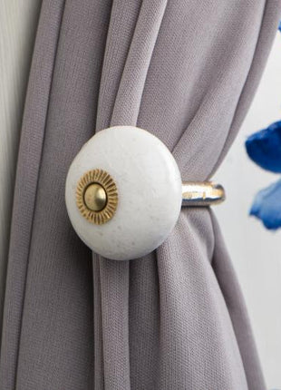 Curtain Tie Backs Hook Decorative Wall Hook- White (Set of Two)