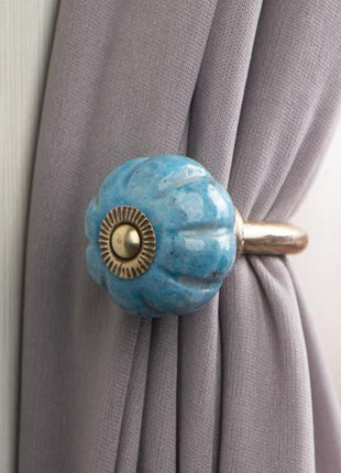 Curtain Tie Backs Hook Decorative Wall Hook- Turquoise Base (Set of Two)