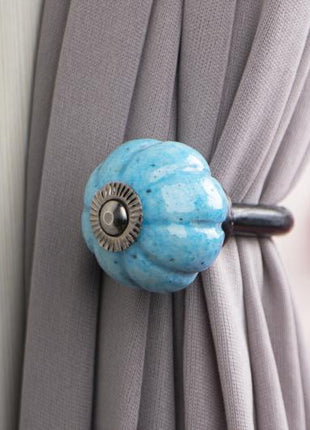 Curtain Tie Backs Hook Decorative Wall Hook- Turquoise Base (Set of Two)