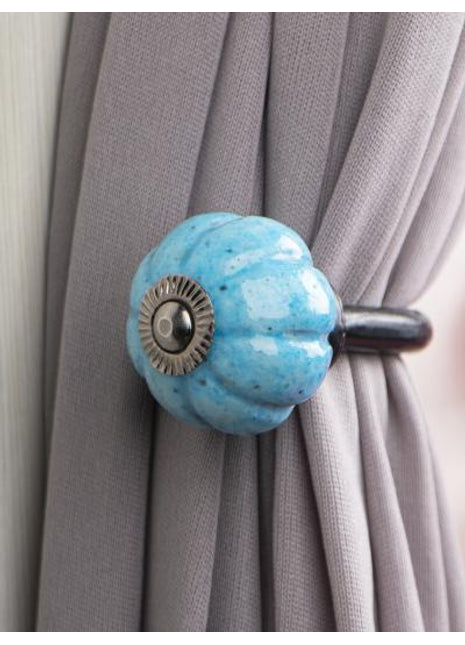 Curtain Tie Backs Hook Decorative Wall Hook- Turquoise Base (Set of Two)