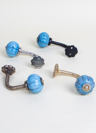 Curtain Tie Backs Hook Decorative Wall Hook- Turquoise Base (Set of Two)