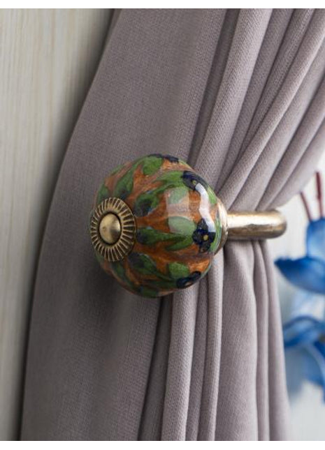 Curtain Tie Backs Hook Decorative Wall Hook- Brown (Set of Two)