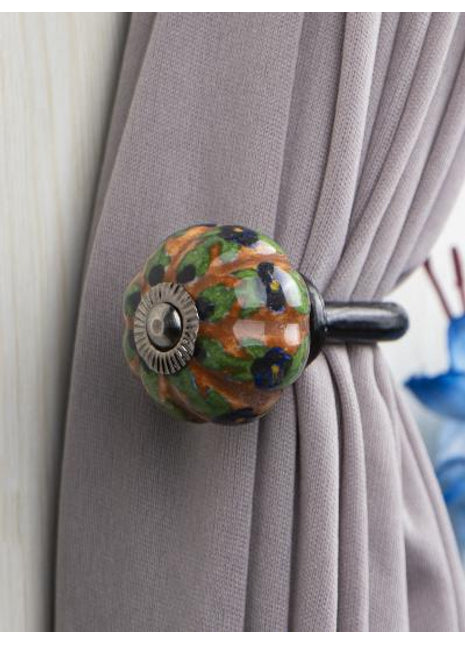 Curtain Tie Backs Hook Decorative Wall Hook- Brown (Set of Two)