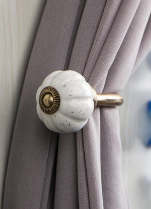 Curtain Tie Backs Hook Decorative Wall Hook-White Base (Set of Two)