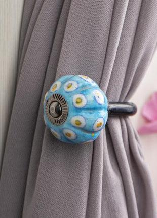 Curtain Tie Backs Hook Decorative Wall Hook- Yellow Dots (Set of Two)