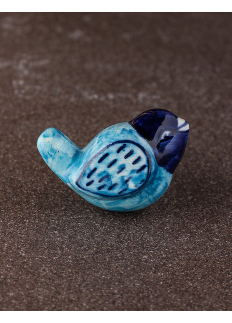 Turquoise and Blue Bird Ceramic knob