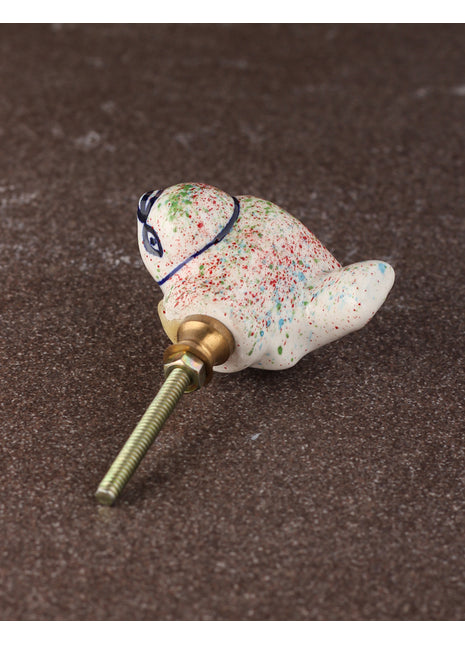 Kids Colorful Spatter Ceramic Bird knob