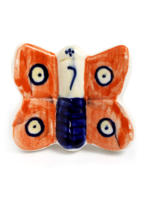 Kids Room Orange Butterfly Ceramic knob