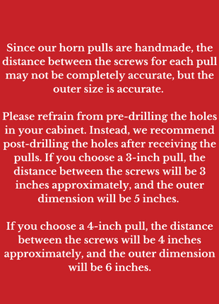 Natural Handmade Horn Bone Drawer Pull-Gry