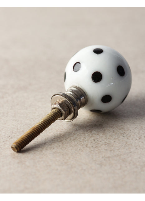 Decorative Black Polka Dot Dresser Glass Knob