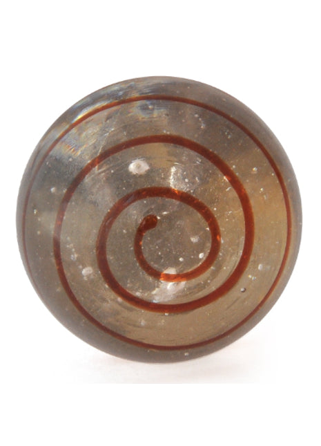 Clear Round Glass Dresser Cabinet Knob With Brown Spiral
