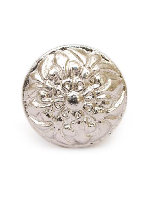 Flower Embossed Metallic Cabinet Knob