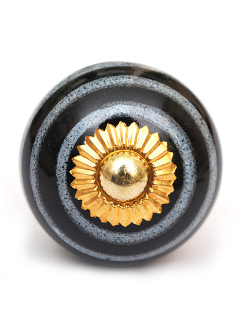 Spiral Black And White Kitchen Cabinet Knob