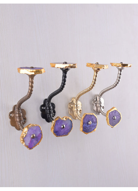 Amazing Assorted Shape Purple Agate Stone Wall Hanger