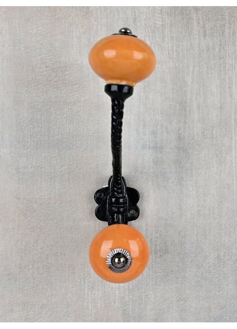 Decorative Solid Yellow Cabinet Knob With Metal Wall Hanger
