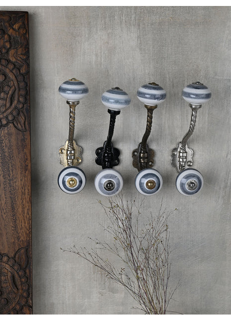 Spiral Grey And White With Metal Wall Hanger