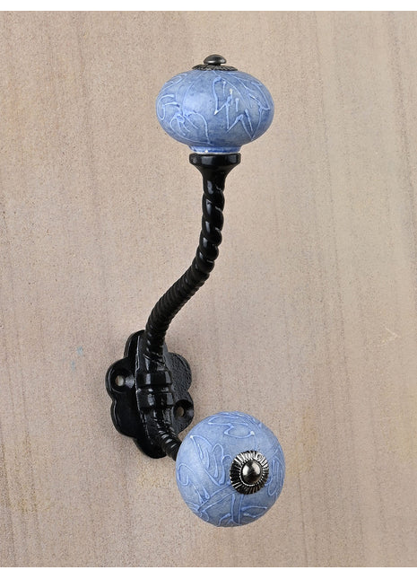 Purple Embossed Design Knob With Metal Wall Hanger