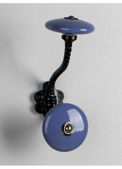 Stylish Light Purple Ceramic Knob Metal Wall Hanger