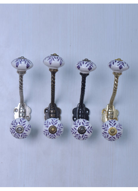 Light Purple Design Knob - Metal Wall Hanger