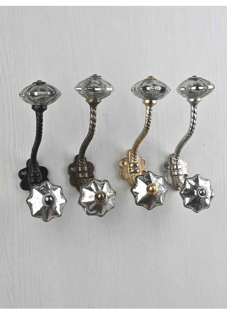 Well Designed Silver Metallic Knob With Metal Wall Hanger