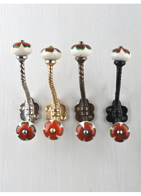 Round Beaded Antique Knob With Metal Wall Hanger