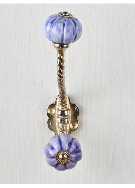 Stylish Puple Melon Shaped Knob With Metal Wall Hanger