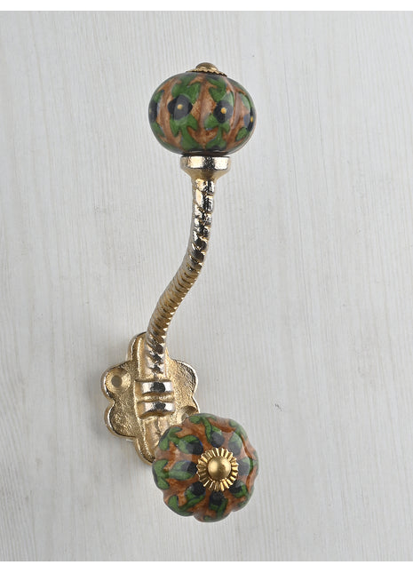 Brown Cabinet Knob With Metal Wall Hanger
