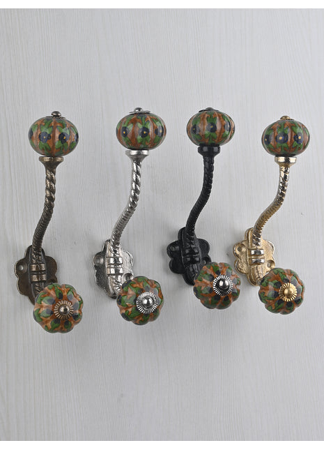 Brown Cabinet Knob With Metal Wall Hanger