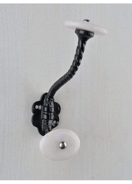 Unique Agate Natural Gemstone Wall Hanger. White Oval Shape - White