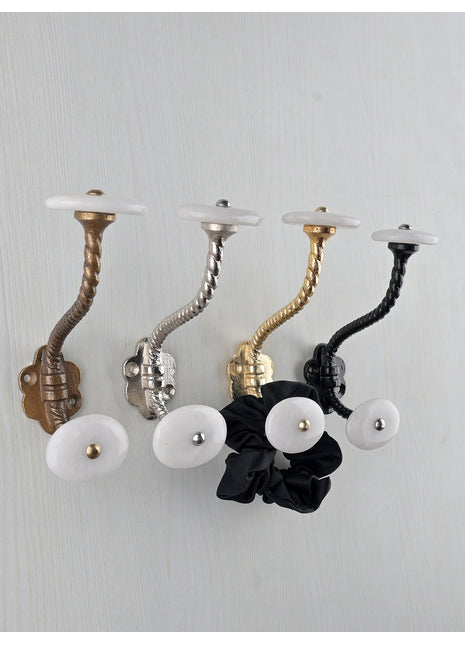 Unique Agate Natural Gemstone Wall Hanger. White Oval Shape - White