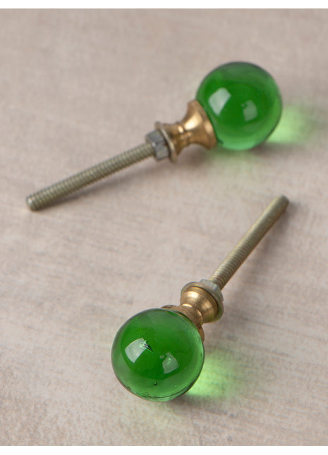 Antique Green Round Shaped Drawer Cabinet Glass Knob