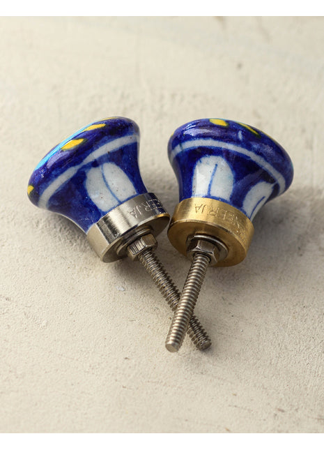 Handmade Blue And Turquoise Ceramic Drawer Knob