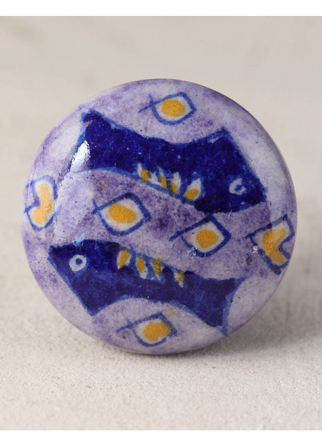 Purple And Blue Ceramic Blue Pottery Dresser Cabinet Knob