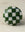 Green and White Checkerboard Ceramic Cabinet Knob