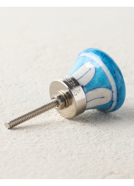 Handmade Turquoise Ceramic Blue Pottery Dresser Cabinet Knob