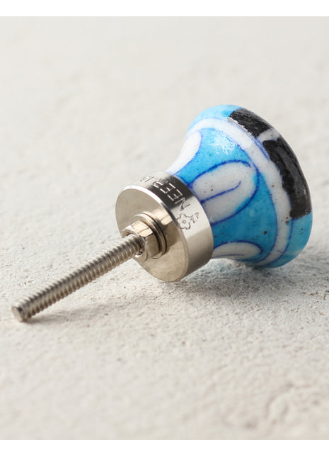 Stylish Black And Turquoise Ceramic Blue Pottery Dresser Cabinet Knob