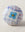 Pink Stripes On White Ceramic Blue Pottery Dresser Cabinet Knob