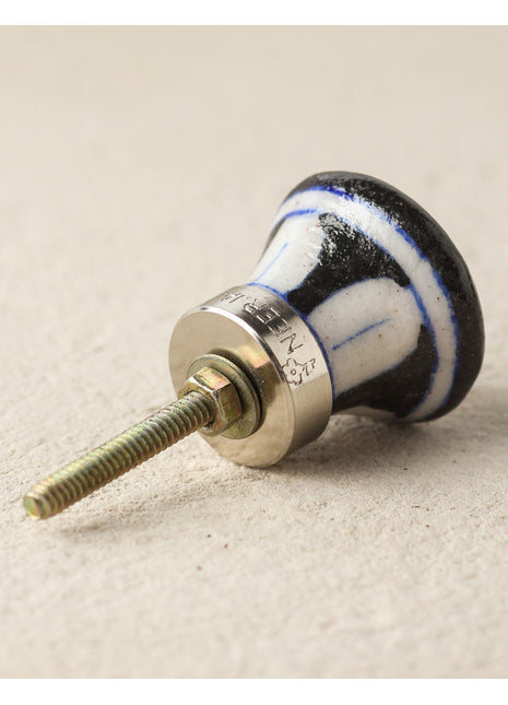 Well Designed Black Dresser Cabinet Knob With Yellow And Turquoise Petals