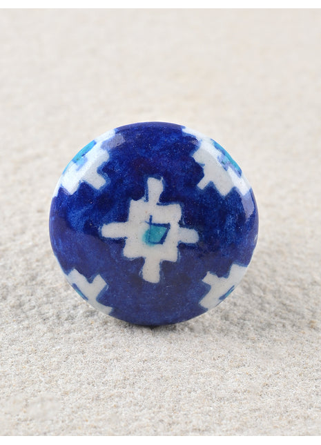 Blue Base and White and Turquoise color Cabinet Knob