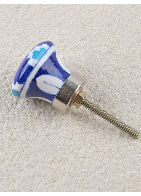 Blue Base and White and Turquoise color Cabinet Knob