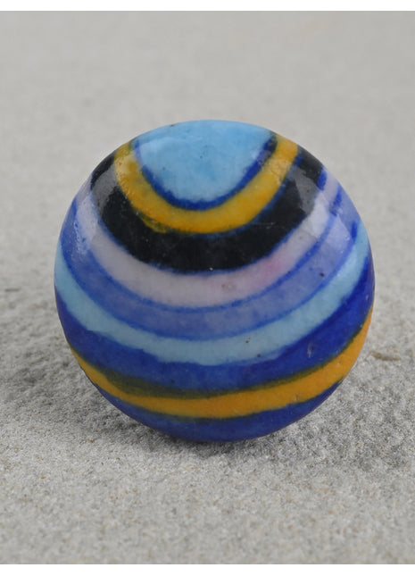 Antique Multicolor Rainbow Ceramic Blue Pottery Drawer Knob