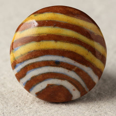 White And Brown Rainbow Ceramic Blue Pottery Drawer Knob