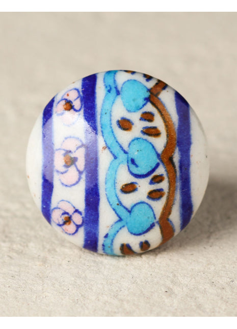Designer Multicolor Ceramic Blue Pottery Dresser Cabinet Knob
