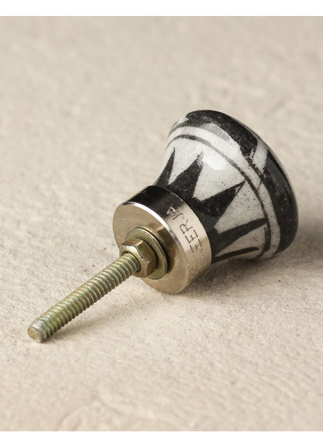 Handmade Black Patchwork Blue Pottery Dresser Cabinet Knob