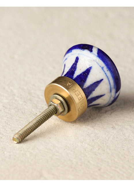 Handmade Blue Patchwork Blue Pottery Dresser Cabinet Knob