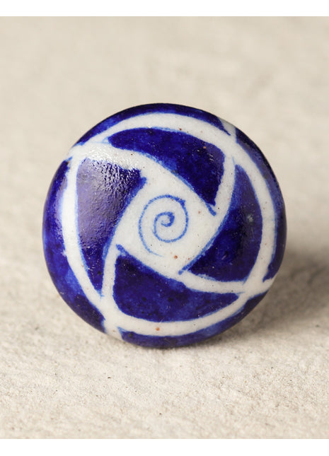 Handmade Blue Patchwork Blue Pottery Dresser Cabinet Knob